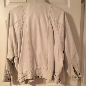 COPY - COPY - White Leather motorcycle type jacket